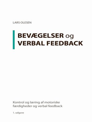 cover image of Kontrol og læring af motoriske færdigheder og verbal feedback
